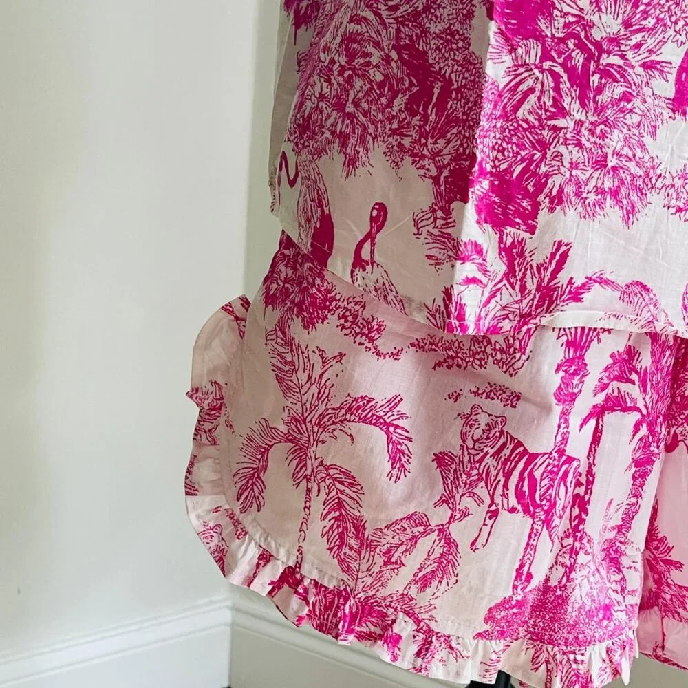 BRAND NEW Summer block Printed Pajama Shorts Pjs Set Summer Night Dress Pj set - Picture 2 of 9